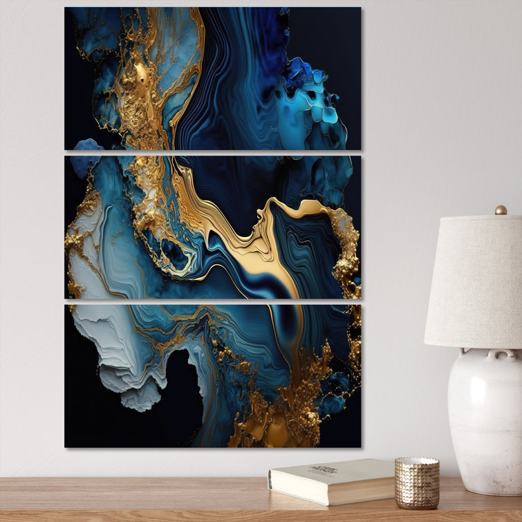Orren Ellis Abstract Geode Marble Blue III Abstract Marble Canvas